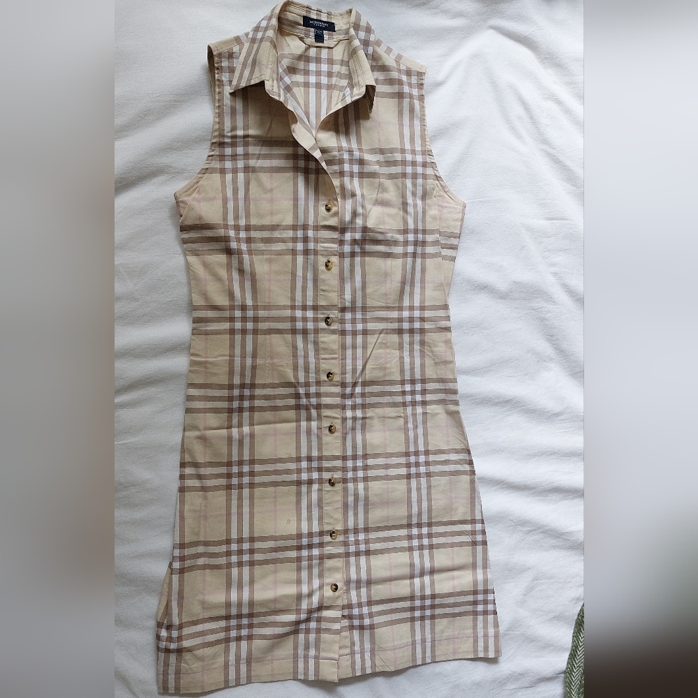 Sleaveless Burberry Shirt Dress